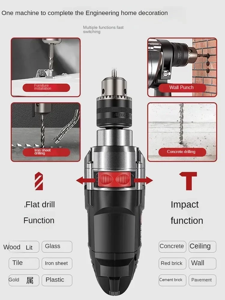 220V Compact Corded Drill for Precision Work and Tight Spaces, Great for DIY Projects