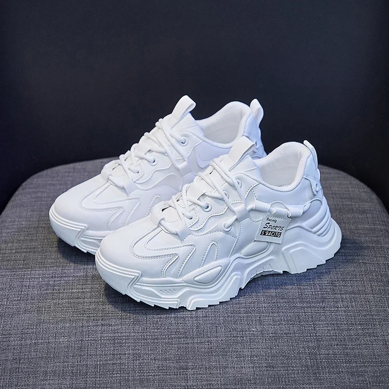 Thick Sole 2024 Spring New Women Casual White Shoes Fashion Mesh Comfortable Woman Sneakers Outdoor Wear Resistant Sports Female