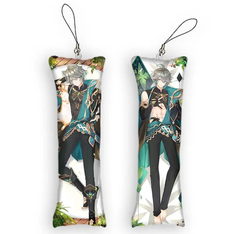 

Anime Keychain Alhaitham Dakimakura Mini Pendant 2 Side Hanging Ornament Genshin Impact Cute Small Pillow Pendants