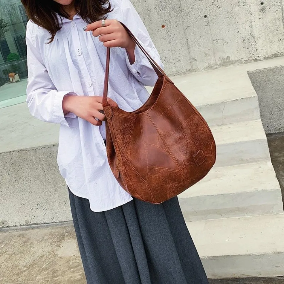 Bolso Tote Grande Cuero Vintage – Hombro Mujer Diseñador