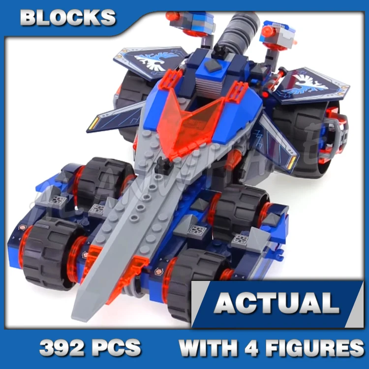 

392 шт. Nexoes Knights 4 в 1 Clay's Rumble Blade Sword Breaker Speeder 10488 Строительные блоки, игрушечные кирпичи, совместимые с моделью
