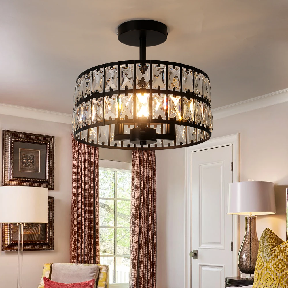 Crystal Ceiling Chandeiler Lamp Modern Indoor Lighting Pendant Light Fixtures Home Decora Led Hanging Light Living Bedroom Lamps