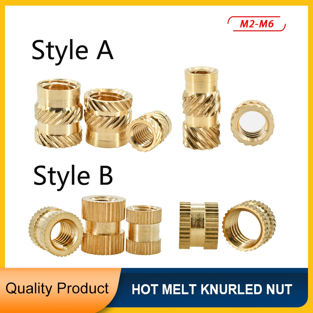 M2 M2.5 M3 M4 M5 M6 Copper Insert Nut  Knurled Thread Hot Melt Embedded Nuts Brass Heat Set Insertion Laptop 3D Printer Nut Kits