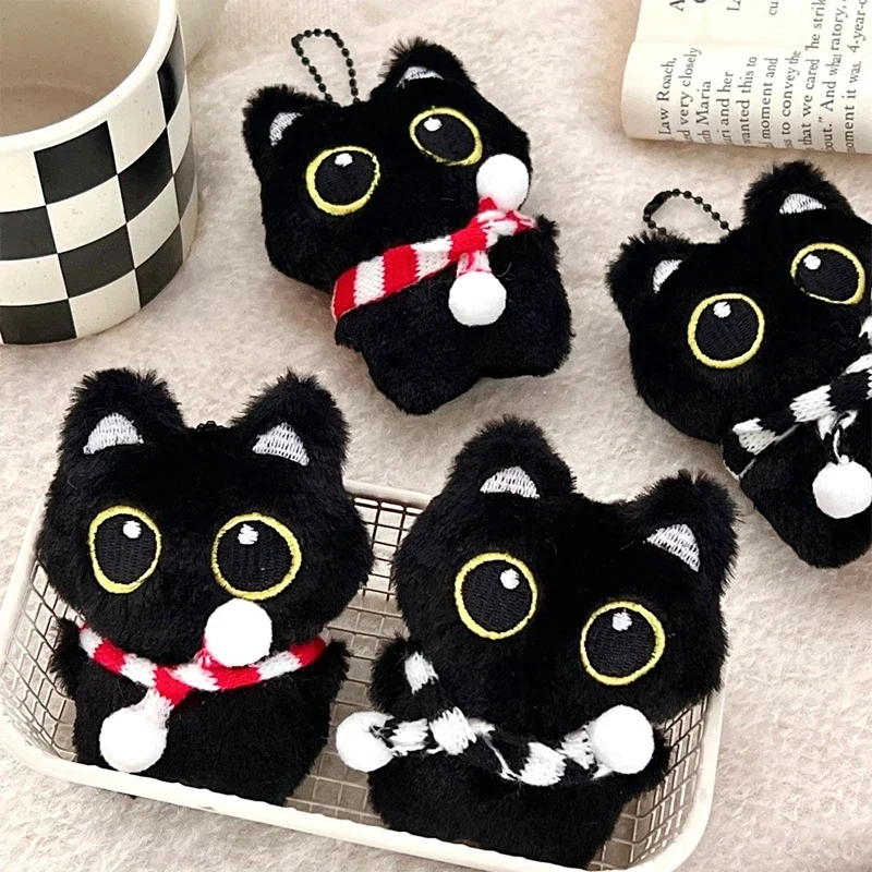 

Cute Plush Black Cat Doll Pendant Girl Backpack Doll Pendants Couple Bag Keychain Phone Charms Bag Pendant Accessories Gifts