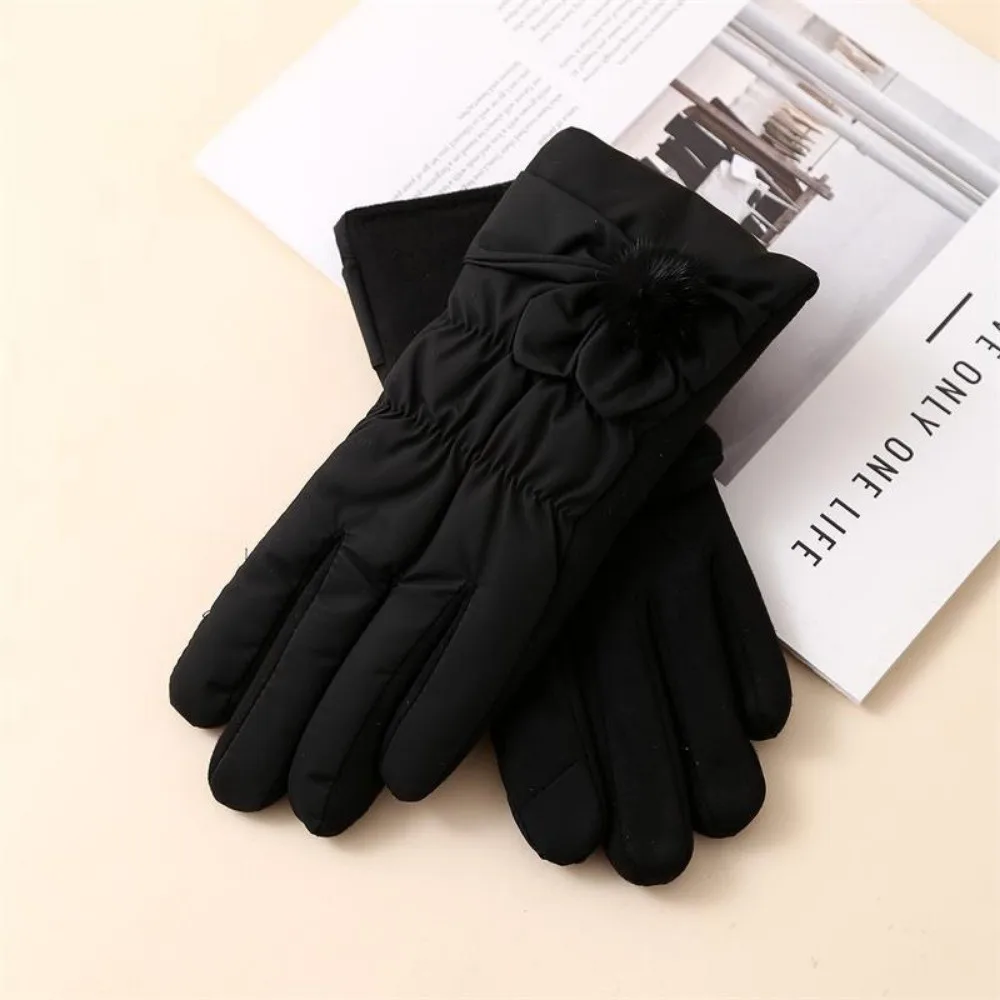 Winter Thickened Touchscreen Gloves Down Cotton Warm Cycling Gloves Anti-Cold Windproof Women Gloves Korean Style