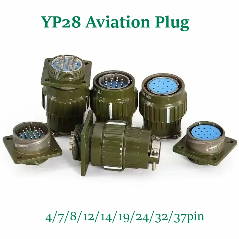 YP28M Fixed Type 28mm Aviation Plug Socket 4-37Pin Industrie Fast Buckle Male Female Wiring Harness Connector