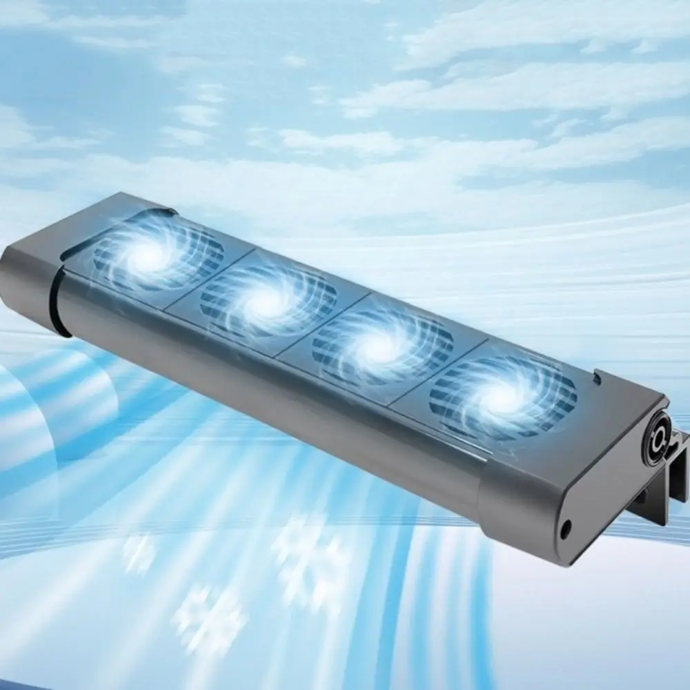 2/3/4/5/6 Head Aquarium Cooling Fans Temperature Control Silent Fish Tank Cooler US Plug 135° Rotation System Chiller Control
