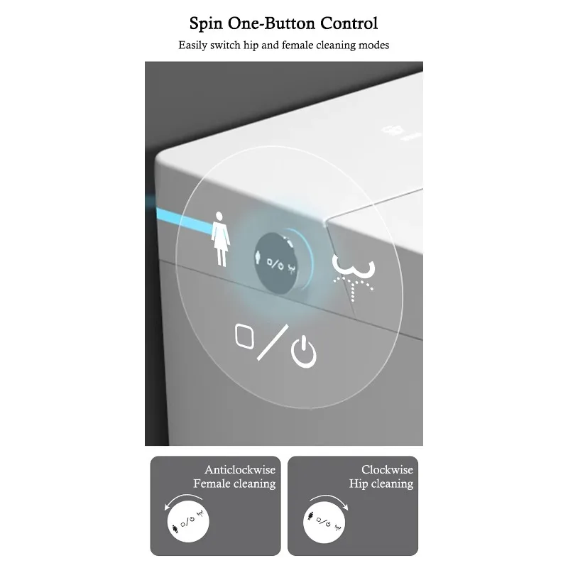 โถสุขภัณฑ์แบบติดผนังพร้อมถังเก็บน้ำในตัว ระบบอัตโนมัติ ไม่ใช้ถังน้ำ  แบบอัจฉริยะ