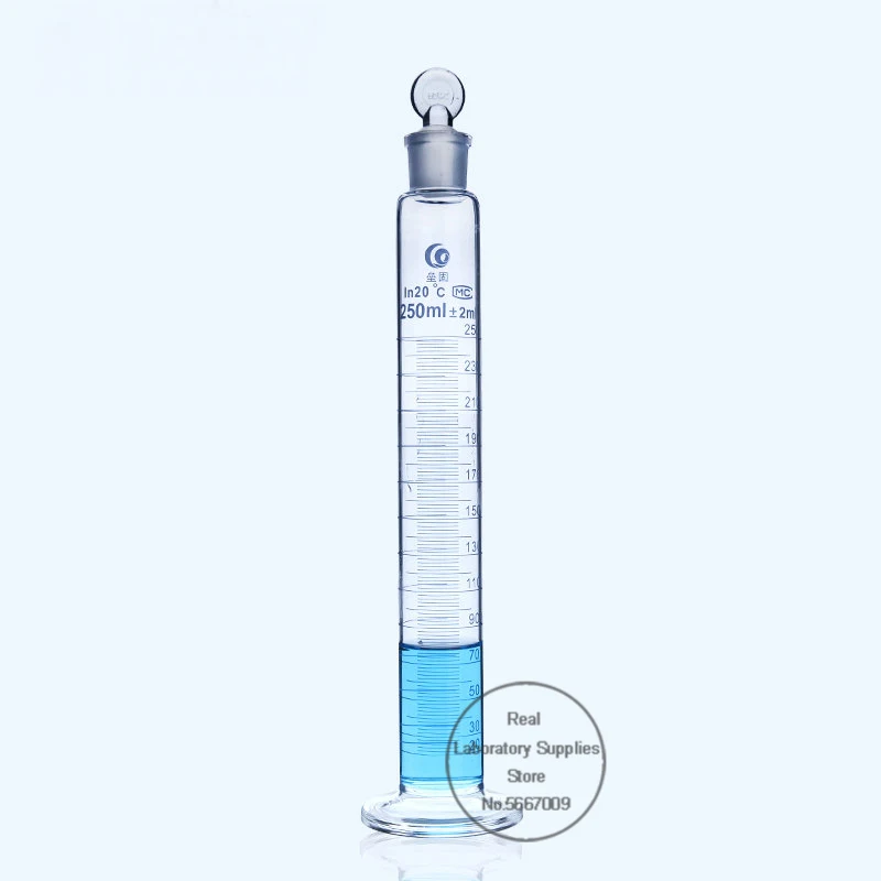 Imagem -03 - Cilindro de Medição de Vidro Escalado do Laboratório 10ml1000ml com Garrafas de Vidro Claras da Tampa com Tampa
