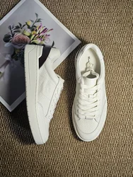 MOOQDAAX Women Shoes 2025 New Spring/Autumn Genuine Leather Women's Vulcanize Shoes Casual Lace-up Color Block Sneakers
