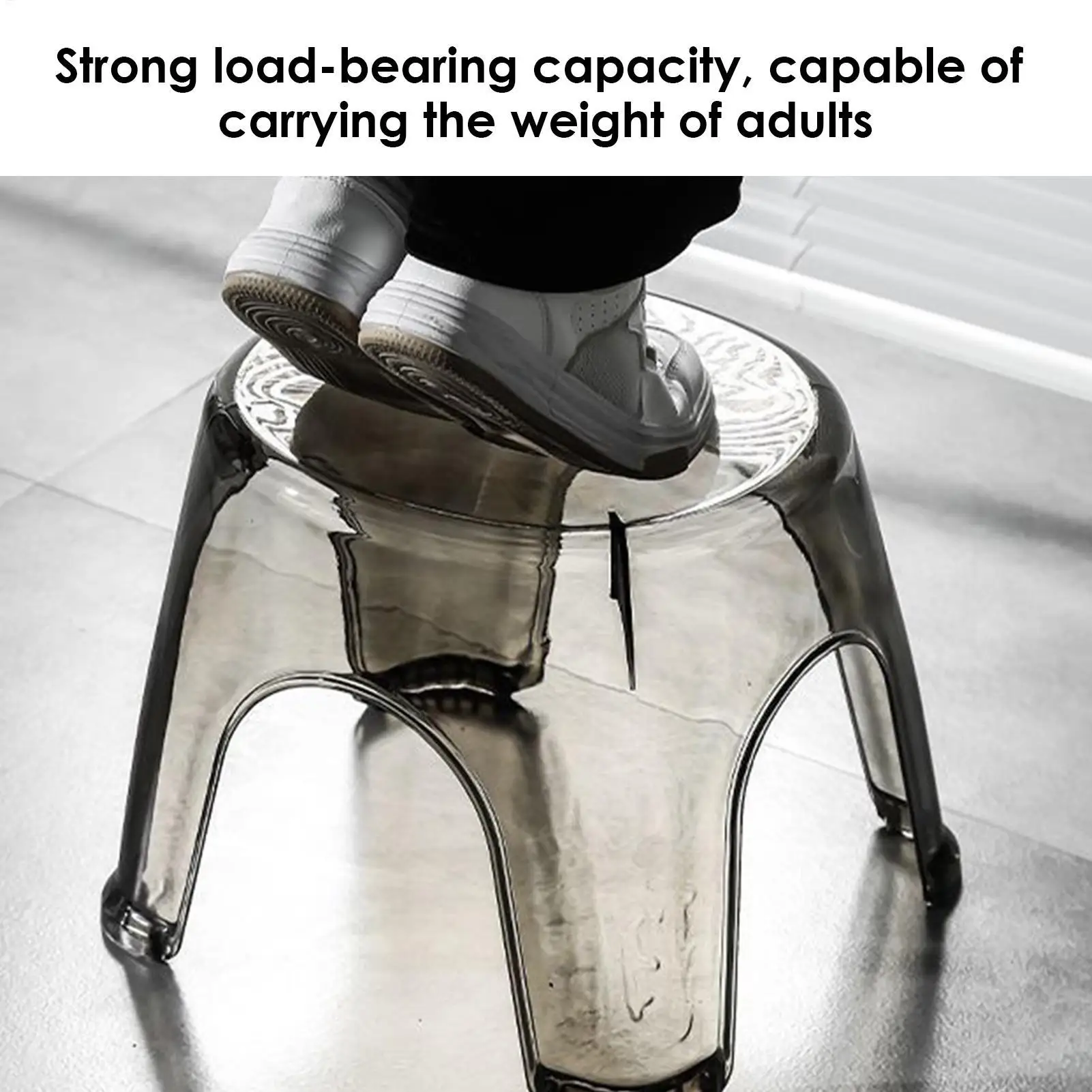 Bathroom Bath Stool Non-Slip Transparent Shoe Change Stool Toilet Thickened Plastic Low Stool for Bathroom Bedside ﻿