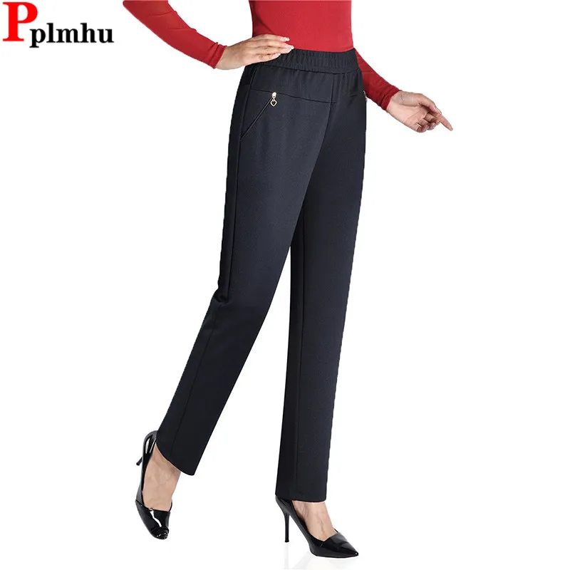 

High Elastic Waist Straight Pants Big Size 6xl New Casual Strecth Mom Pantalones Women Sweatpants Korea Pencil Spodnie