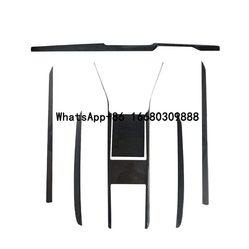 

Real Dry Carbon Fiber Interior Accessories Center Console Cover Dashboard Kits Door Trim Panels for Model X Model S 2023