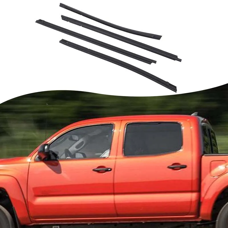 

4Pcs ABS rubber For Toyota Tacoma 2004-2015 car window bead seal car exterior protection replacement parts OE: 68161-04050