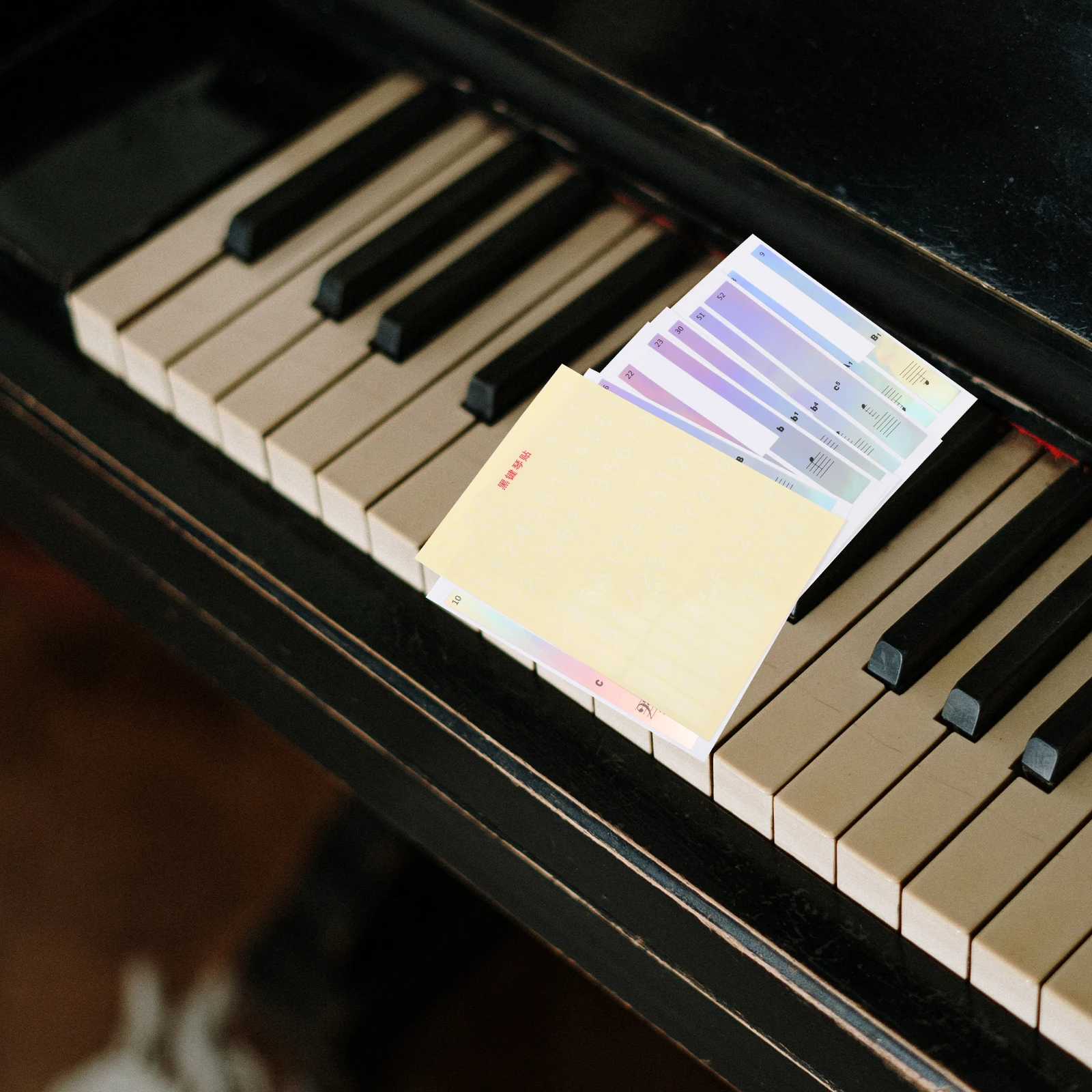 

2 Pcs Piano Stickers for Keys Removable Keyboard Phonetic Decal Five Lines Note