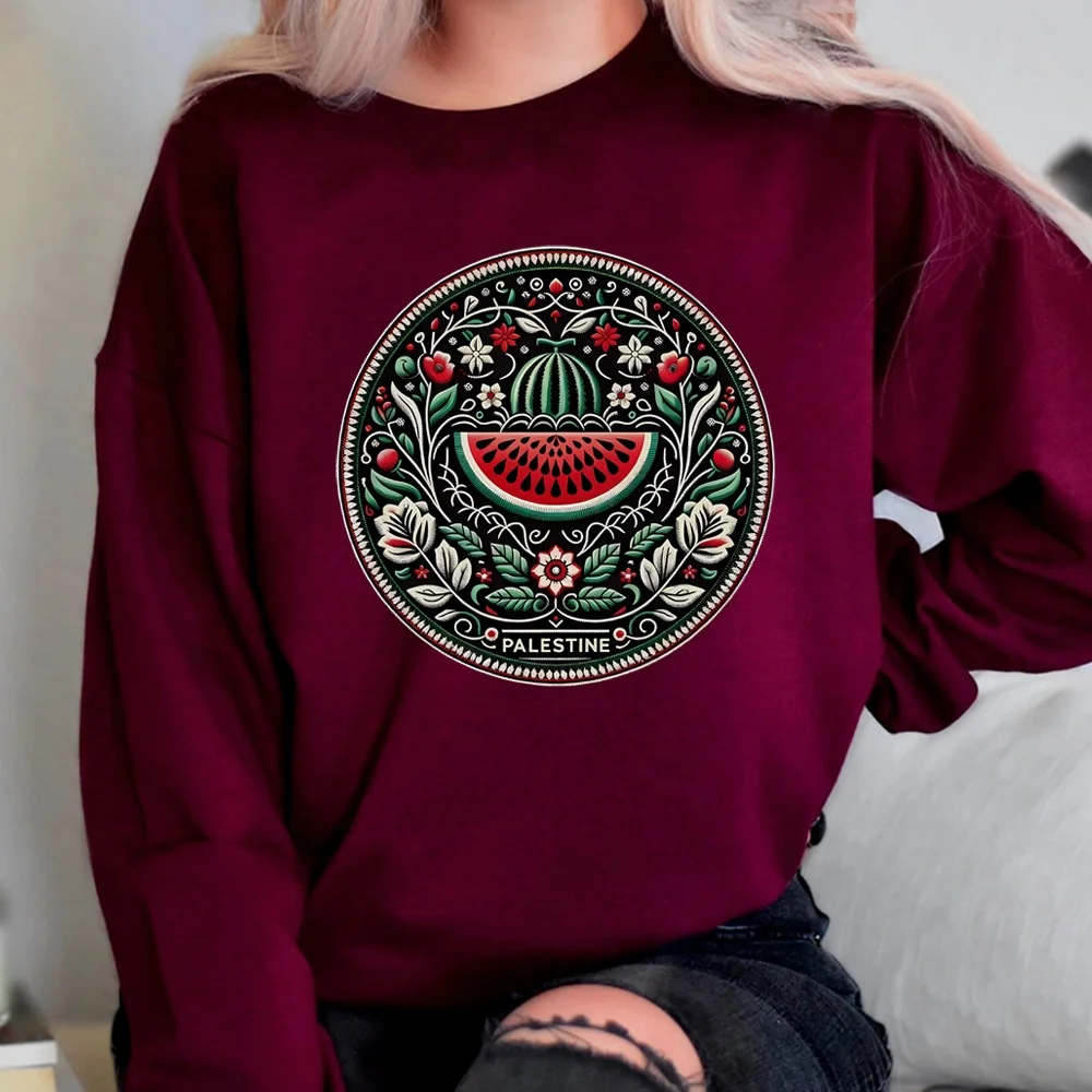 

Vintage style Watermelon Graphic Sweatshirt Funny Fruit Shirt Human Rights Sweater Protest Tee Unisex Long Sleeves Sweatshirts