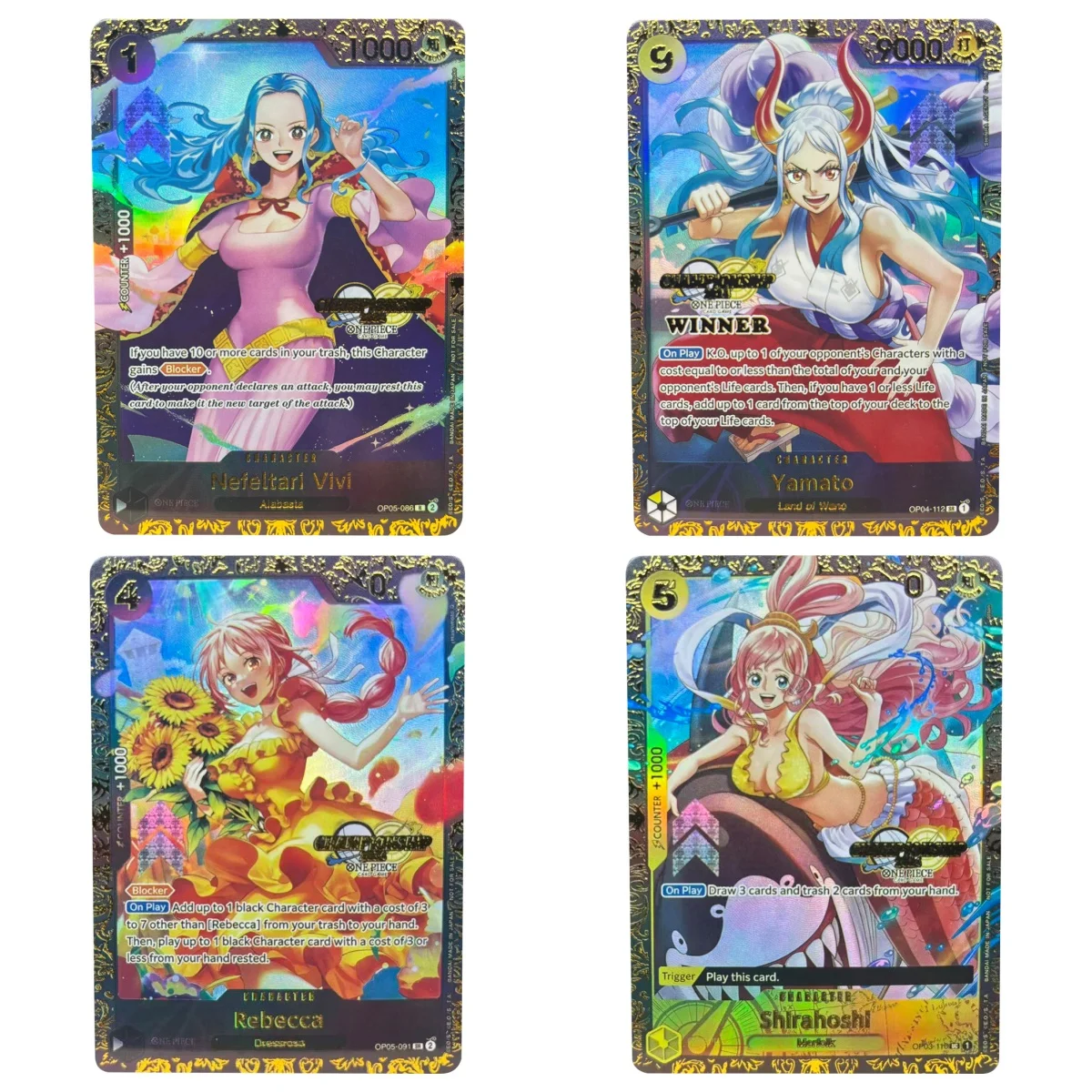 ONE PIECE Sammelkarten 2024, CHAMPIONSHIP Shirahoshi Rebecca, hochwertiges, selbstgemachtes Spiel, Anime-Karten, Geschenkspielzeug