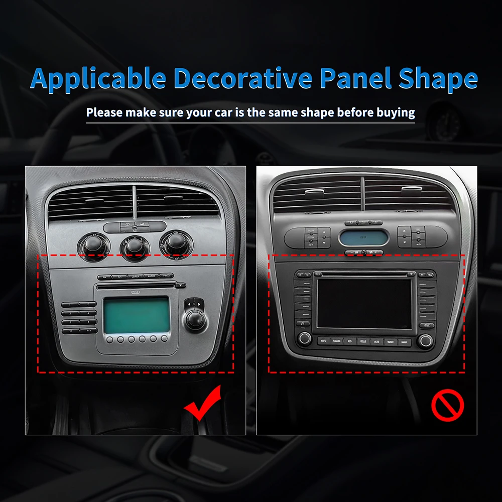 

LHD Car Center Console CD Panel Frame Black Carbon Fiber for Seat Altea 2004-2008 - Interior Decorative Trim Auto Replacement