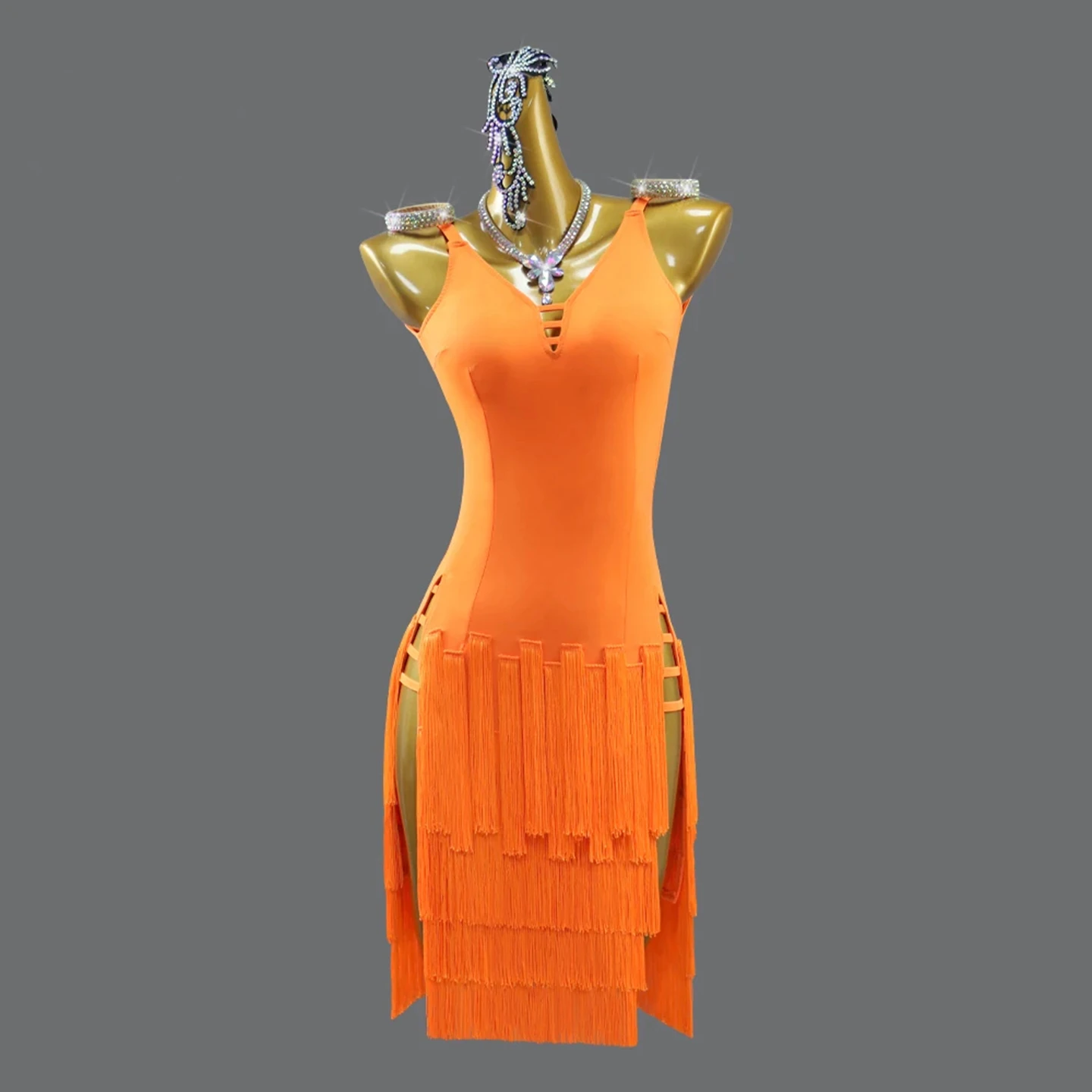 

Костюм для латинских танцев, сексуальное праздничное платье, 2025 г., женская спортивная одежда, тренировочная танцевальная одежда, костюм для выпускного вечера с бахромой, миди, вечеринки, карнавал