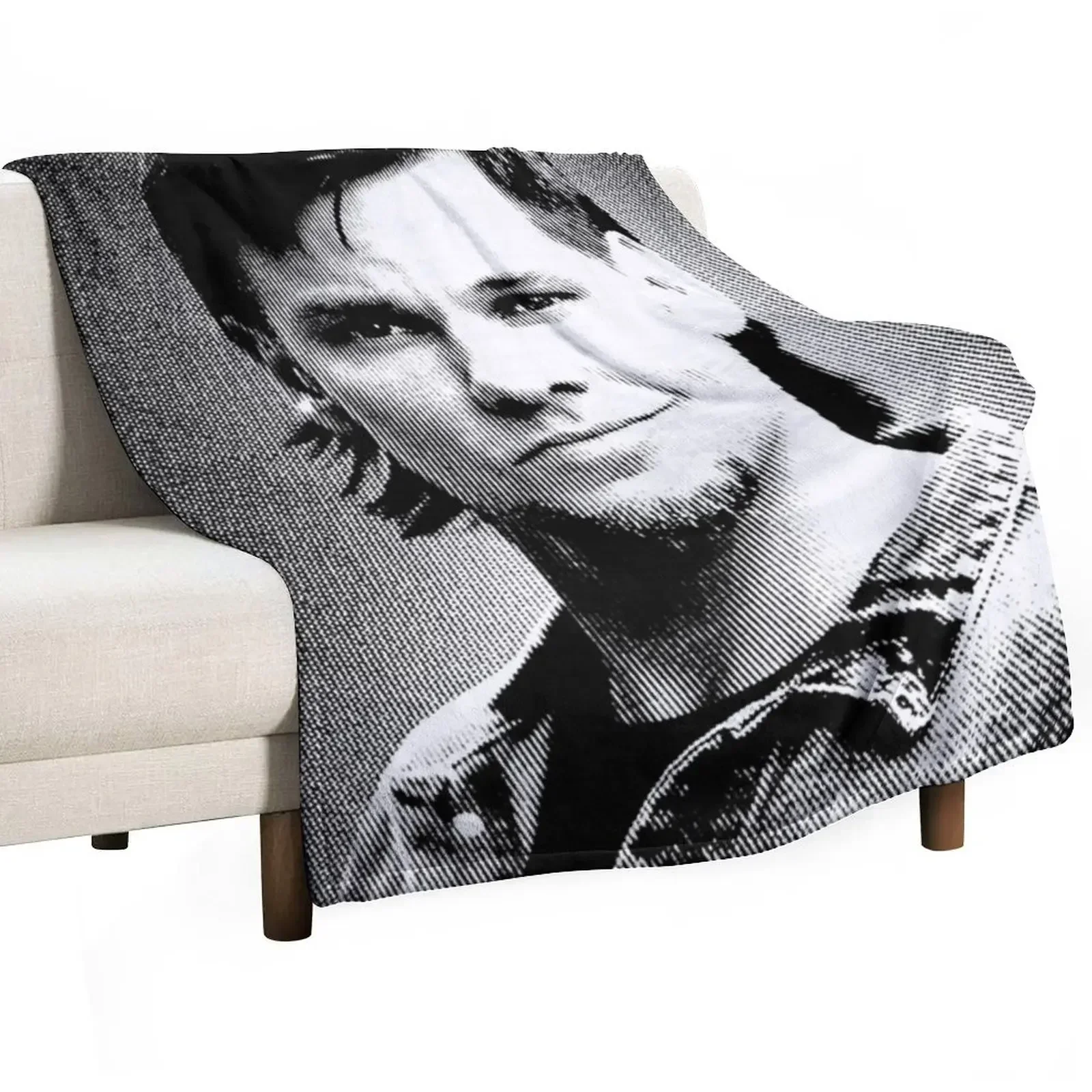 

Theo Von Black & White Portrait (Linocut) Throw Blanket Sofa Quilt Soft Big Picnic Bed covers Blankets