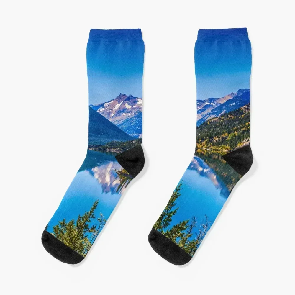 

St Mary Lake, Glacier National Park, Montana, USA Socks cool Stockings man kids Antiskid soccer Socks Girl Men's