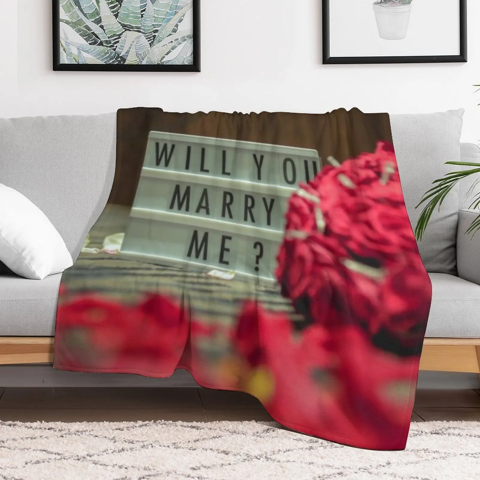 Will You Marry Me? Marriage Proposal Throw Blanket blankets ands Weighted Multi-Purpose For Decorative Sofa Blankets