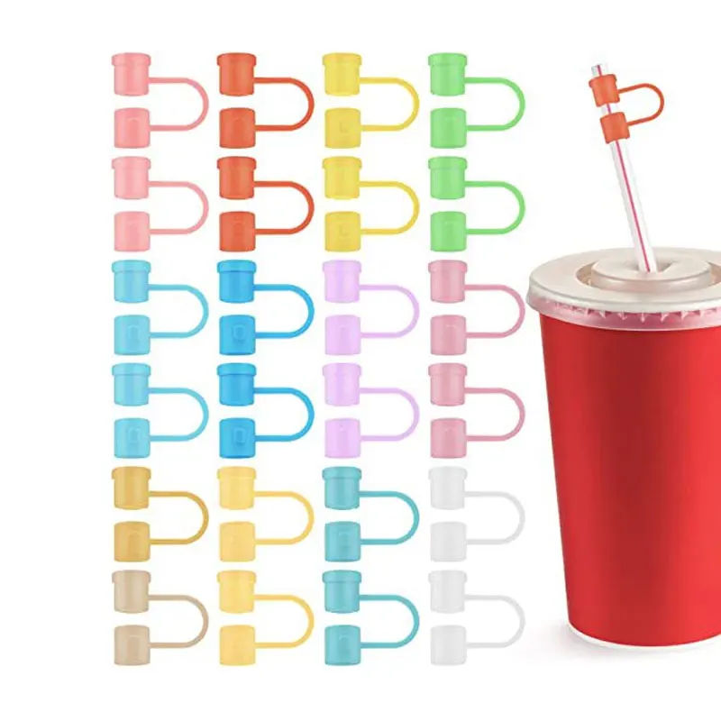 1pcs Straw Cover Drinking Straw Caps Silicone Straw Tip Protectors Straw Anti-Dust Reusable Covers Straw Toppers Cover Dropship