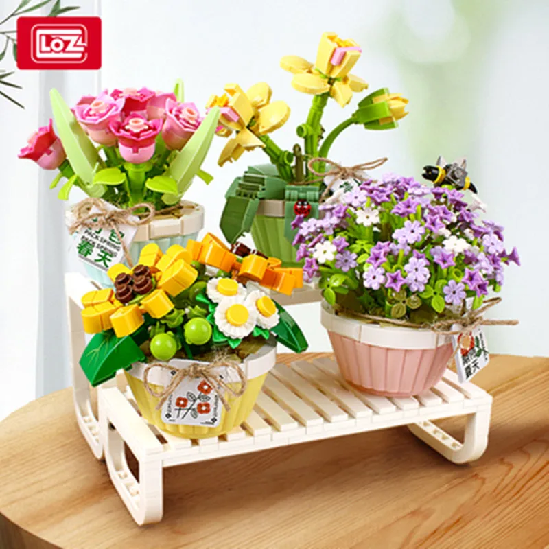 

LOZ 2 in 1 Potted Flowers Decoration Blocks Home Decoration Plants Model Building Blocks Christmas Gift for Children Adult 1673