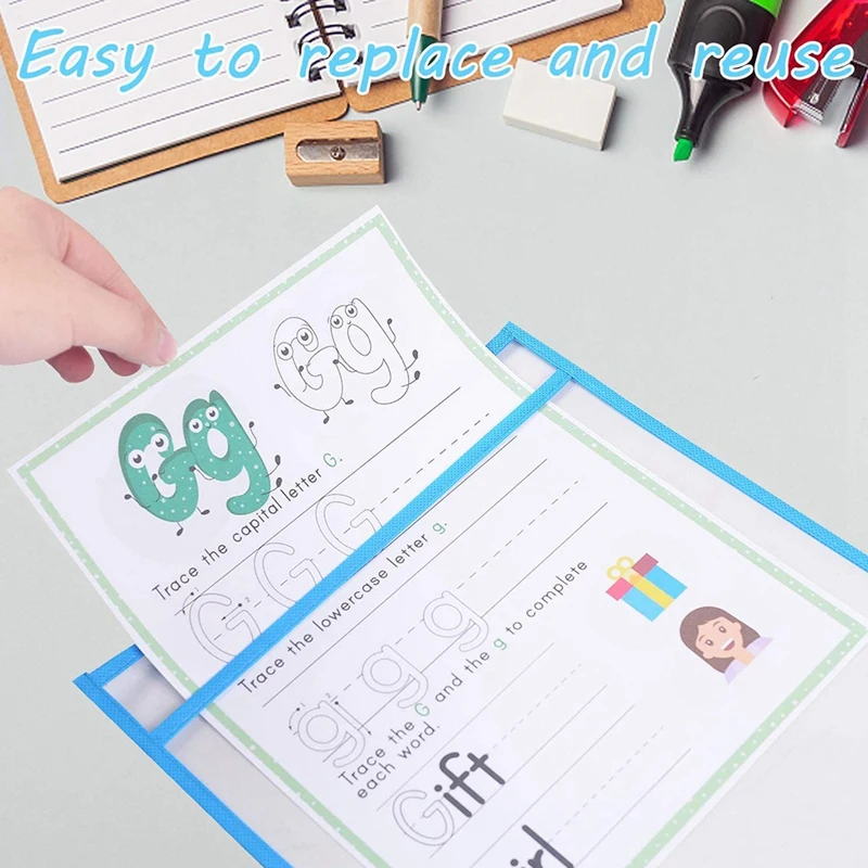 Transparent Dry Erase Bag Document Bag With Dry Erase Board And Marker For Classroom Organization And Teaching Supplies