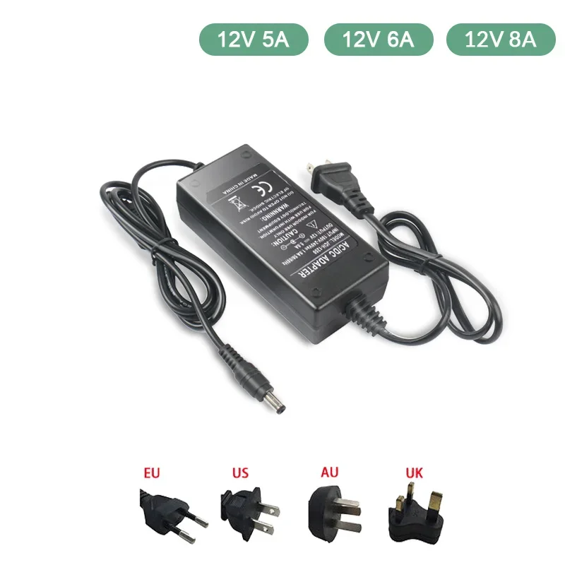 Imagem -05 - Adaptador de Energia Led com Transformador de Iluminação dc 12v 1a 2a 3a 5a 6a 8a au ue Eua uk Plug para Led Strip Light Cctv