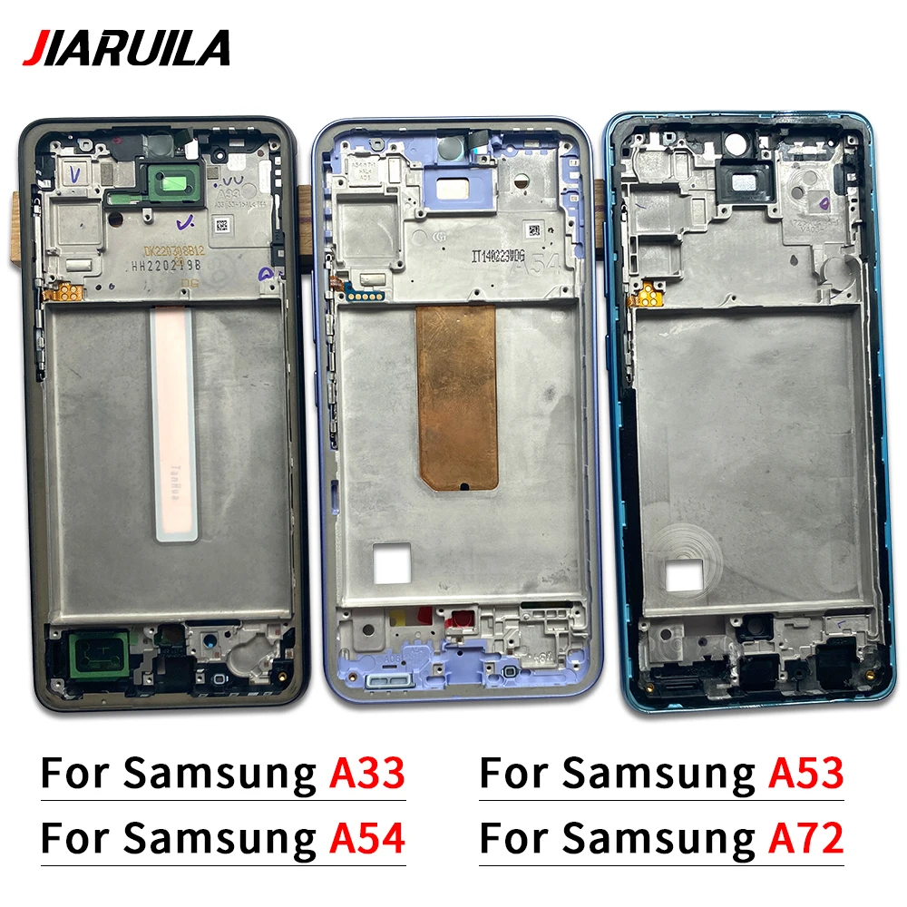 

Front Housing LCD Frame Bezel Plate Replacement Part For Samsung A33 A53 A72 A54 5G