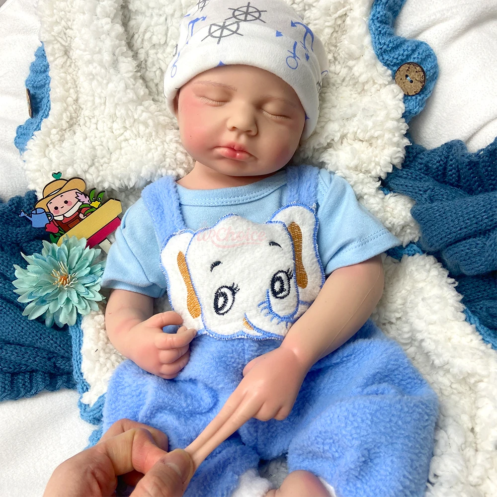 20Inch Open Mouth Loulou Soft Touch Silicone Reborn Doll Waterproof Realistic 3D Skin Rebirth Doll Christmas Gift for Dementia