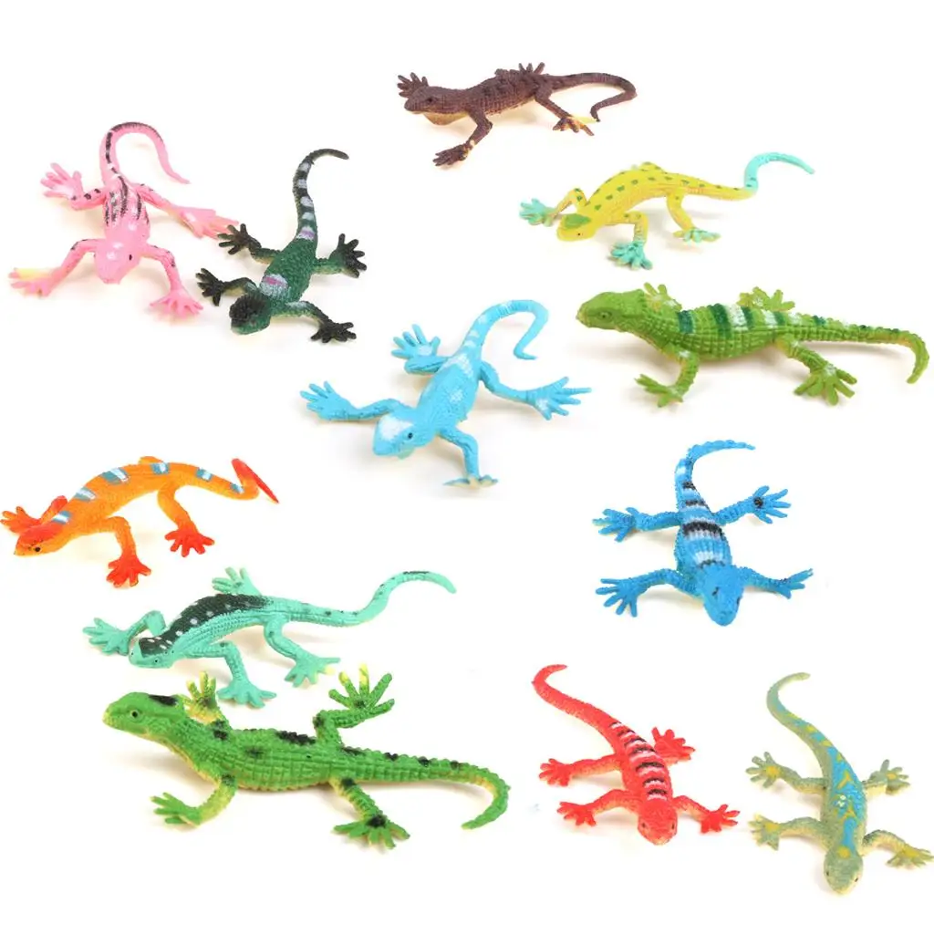 4-6pack Small Plastic Gecko Figures Simulation Decoration Kids Toys 12PCS