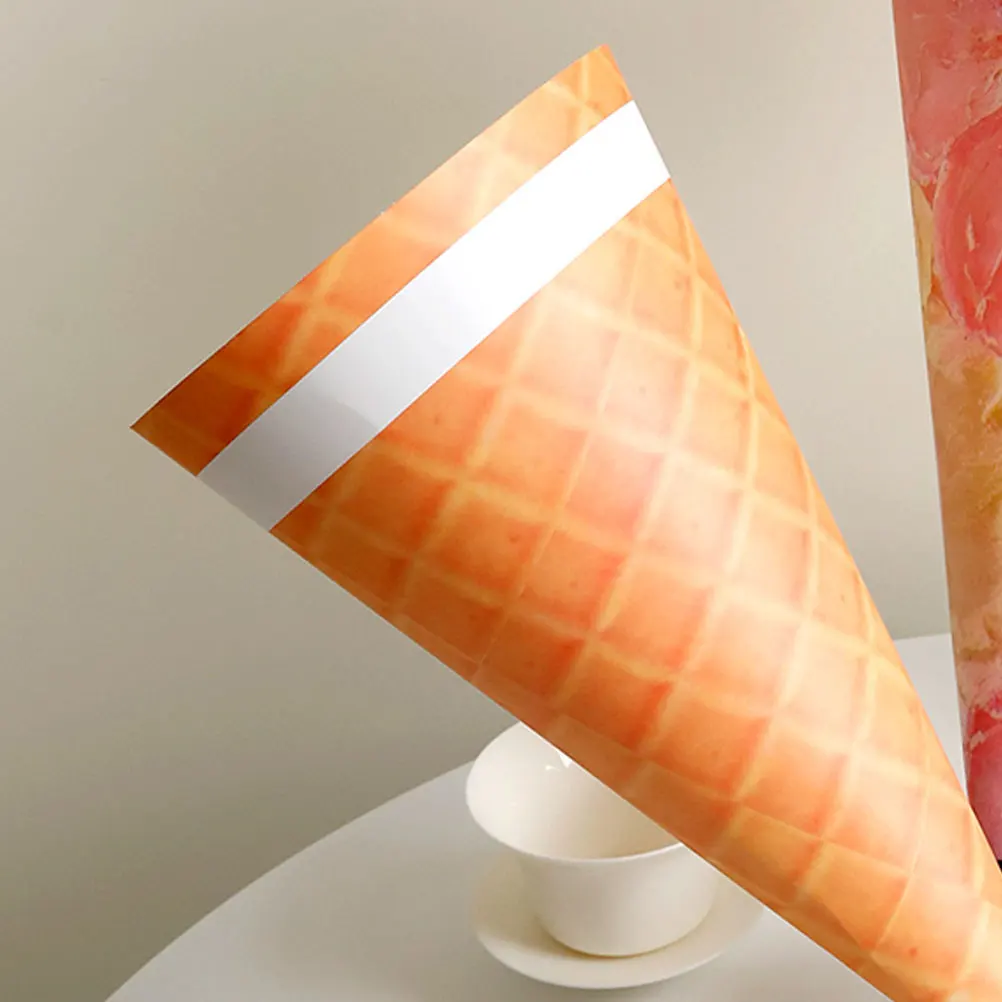 

10pcs Ice Cream Bouquet Wrapping Paper Flower Cone Shaped DIY Decorative Supplies Confetti Lavender Gift Packaging