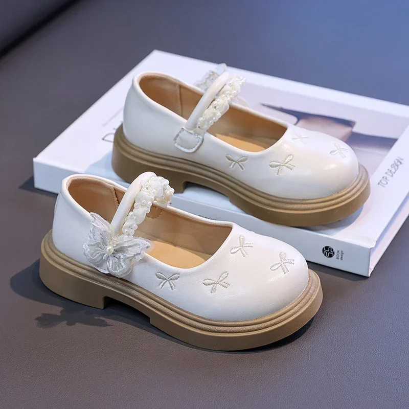 Princess Style Soft Bottom British Single Kids Shoes Girls Spring Autumn Collection Comfortable Rubber Sole Medium to Children