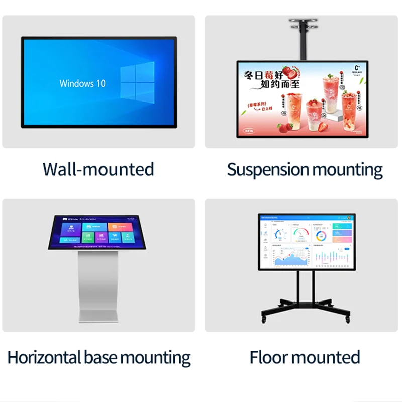 32 43 50 55 65Inch Digital Signage Screen Ultra-Thin LED Advertising Player Digital Signage and Touchable Advertising Machine PC