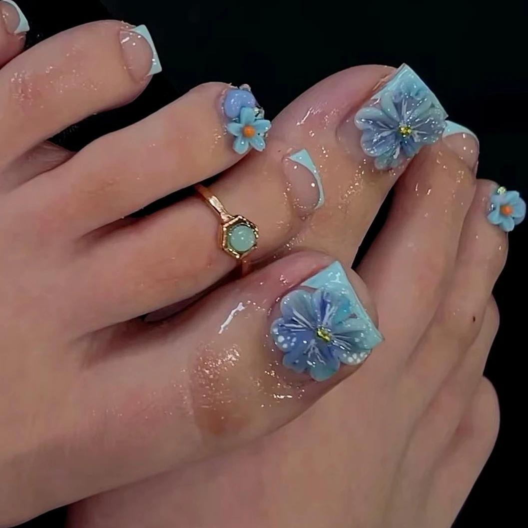 Rosa roja flores 3D uñas postizas brillo polvo corazón rosa diamantes de imitación ojo de gato perla mariposa uñas postizas arte prensa en las uñas