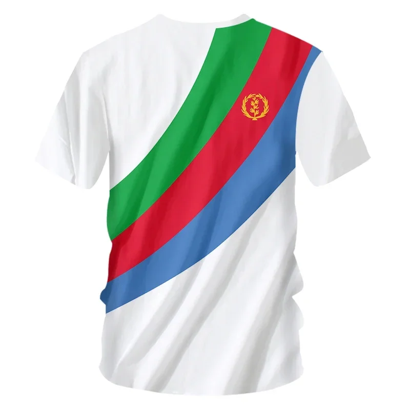 2024 New Eritrean Flag Graphic 3D Printed T-shirt Eritrean National Emblem Men's Tops  National Day Gifts Personalized Tee