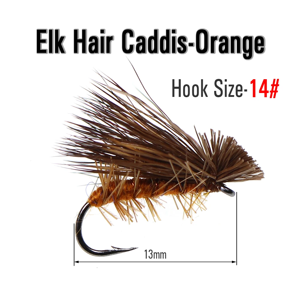 Vtwins Artificial Insect Bait Lure Elk Hair Caddis Dry Fly Fishing Lures Soft Sea Bass Trout Fishing Fly Floating Bait Accessor