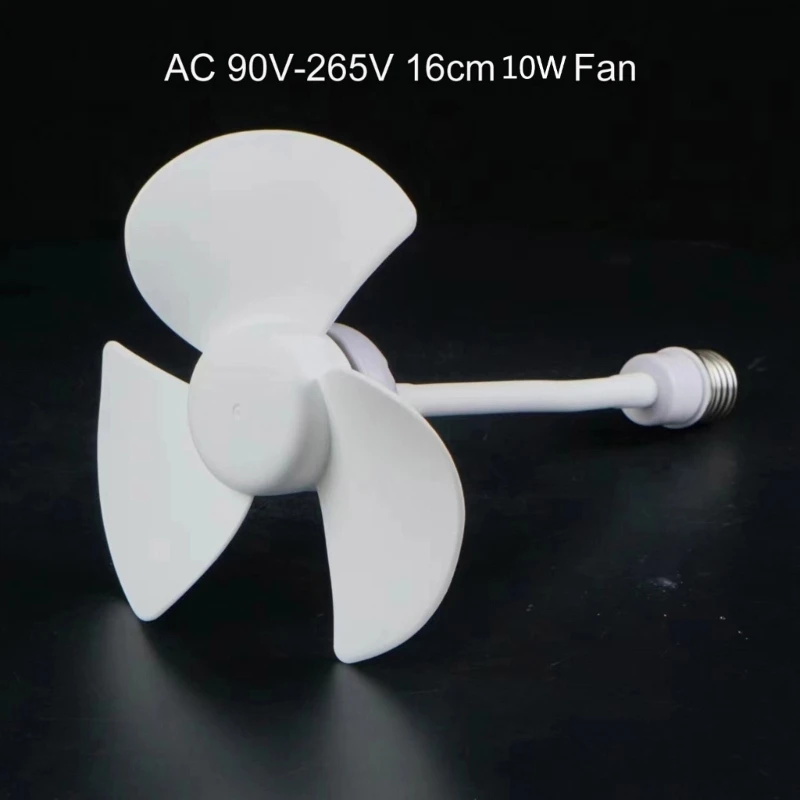 E27 Screw Mouth Fan Kitchen Bedroom Ceiling Fan Light Sound Strong Wind Dorm Energy-saving Small Fan 10W Low Noise