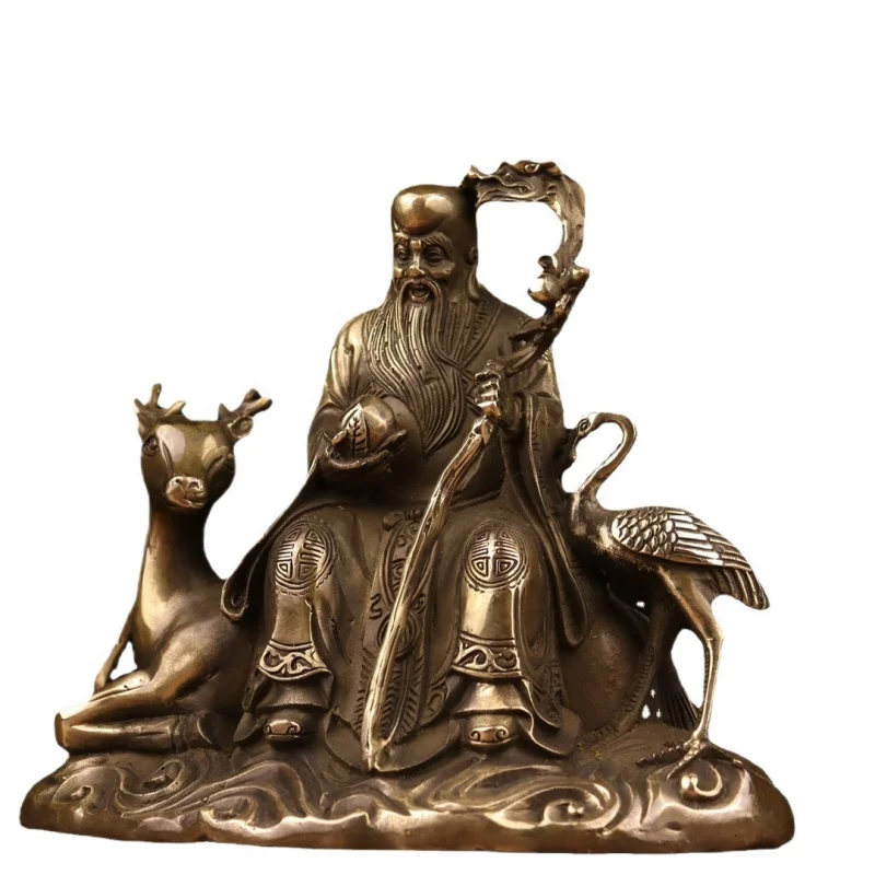 Brass , -colored star , Antarctic sage longevity statue, birthday gift, copper decoration
