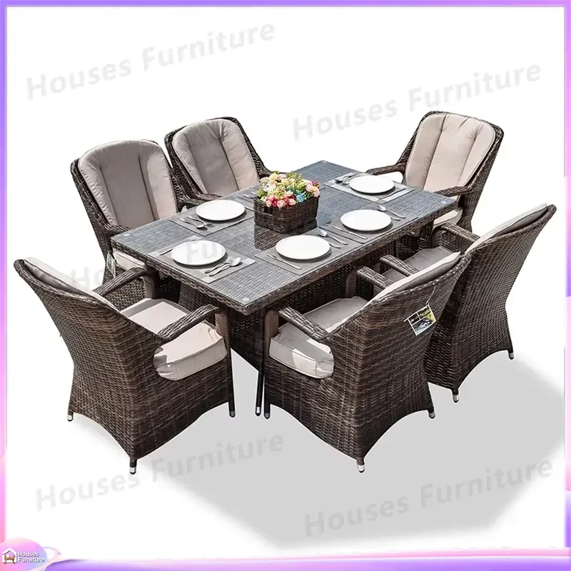 Outdoor Aluminum Folding Camping Table and 6 Chairs Set Portable Picnic Furniture Lightweight Beach Garden BBQ Party Dining