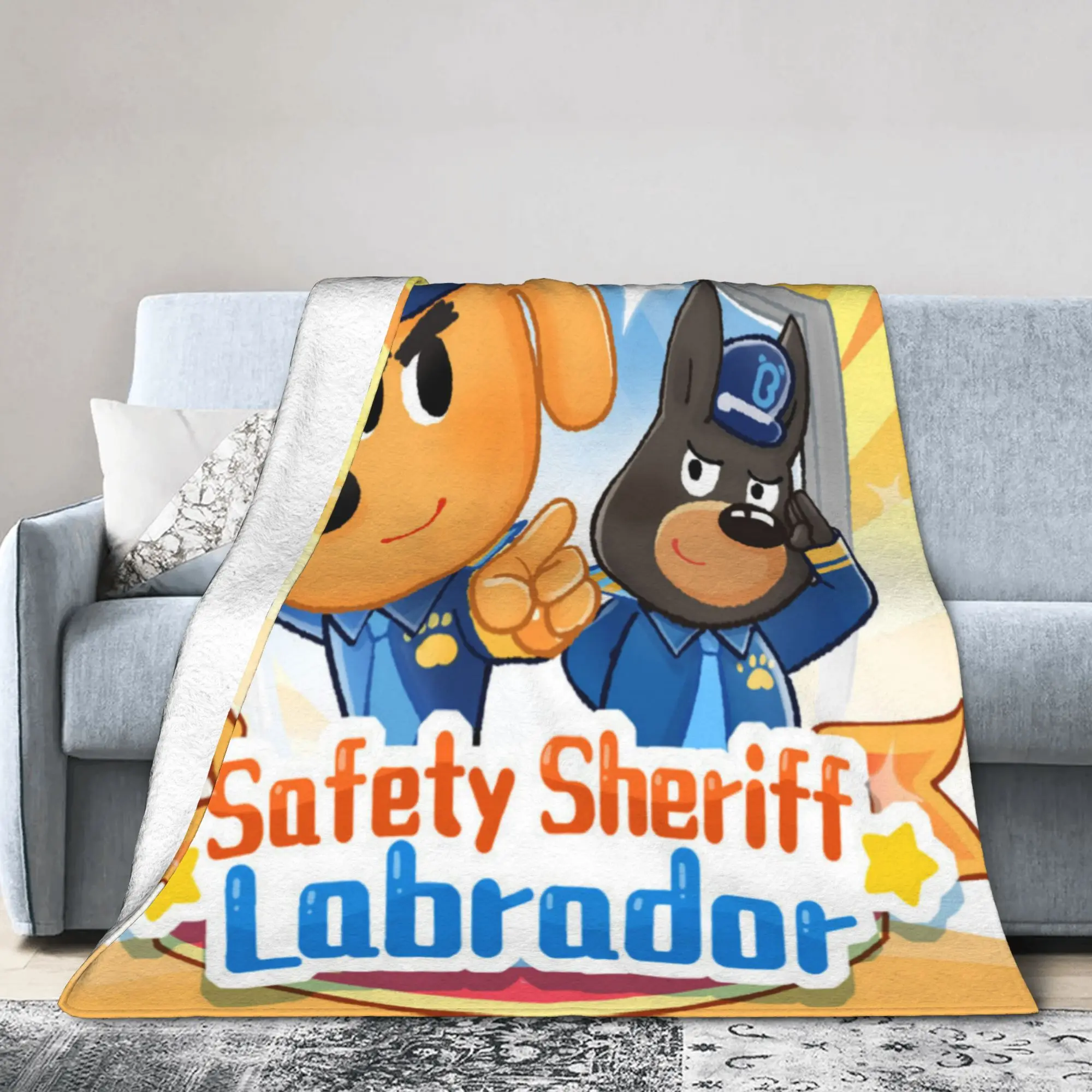 Comfortable Safety Sheriff Labrador  Blanket Stuff Sofa Decorative  Throw Blanket Lightweight Thin Flannel for Bedroom