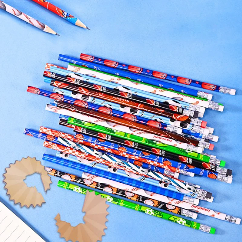 Imagem -03 - Futebol Theme Party Painting Writing hb Pencils For Kids Birthday Favors Presente da Escola Pinata Fillers Boy Gift 12 Pcs