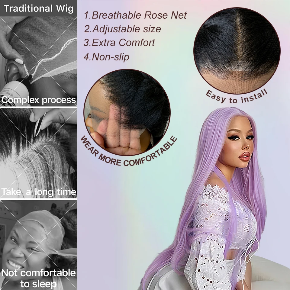 Peluca con malla frontal HD 13X6, peluca de encaje de pelo mezclado, pelucas negras y rubias largas y rectas resistentes al calor sintéticas sin pegamento prearrancadas