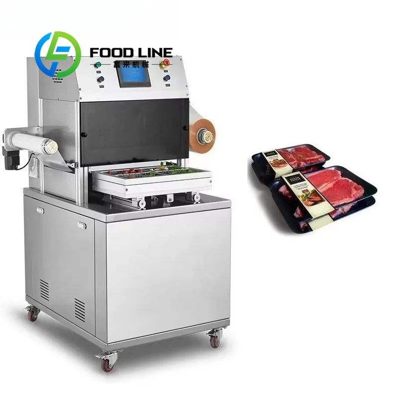Vertical Map Packaging Type Food Tray Sealer Fresh Meat Tray Modified Atmosphere Packing Machine Sealing Machines