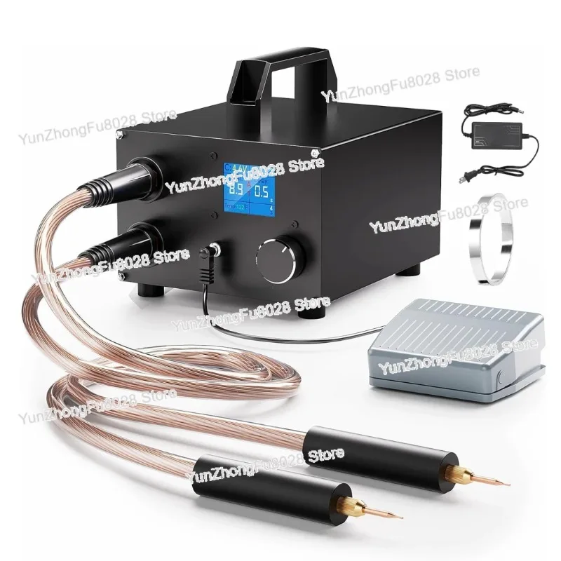 Portable Dual Farad Spot Welder 250 Gears Adjustable 3000F Capacitor Battery Spot Welder with 1.8'' LCD Display