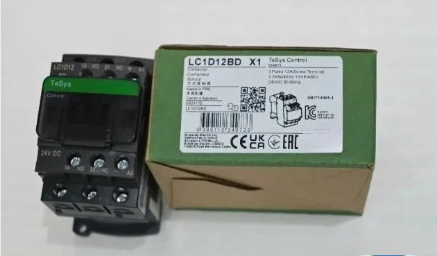 

Brand New LC1D12BD Contactor 3P(3NO), AC-3/AC-3e, 12A, 24V DC coil, screw clamp terminals Expedited shipping
