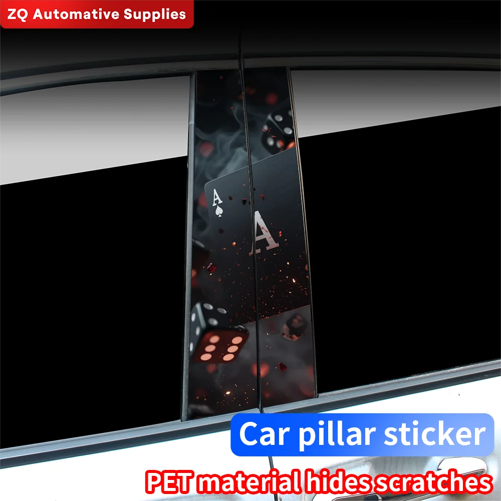 

Funny Poker Car Stickers Waterproof DIY Auto B-pillar Protective Decoration Cover Scratches Universal Vehicle Decals Accessories