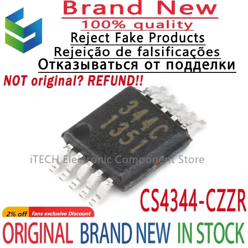 10Pcs Original and Genuine CS4344-CZZR CS4344-CZZ 344C TSSOP-10 Stock